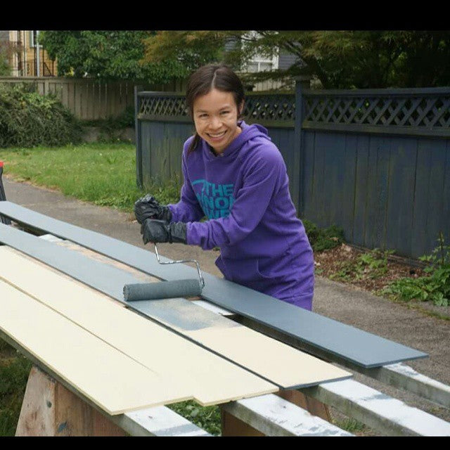 Aimee Painting Some Boards