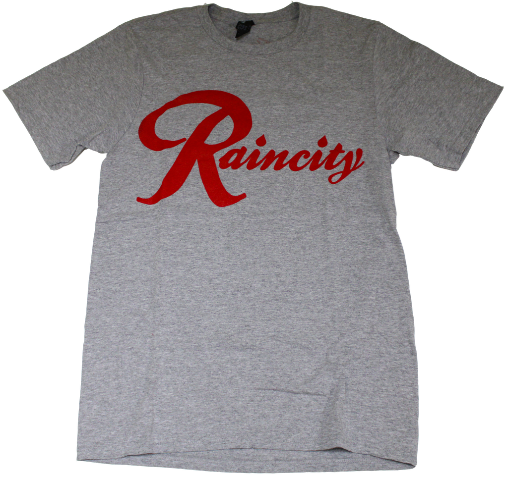 Raincity (Men's T-Shirt) Concrete/Red - The North West Clothing