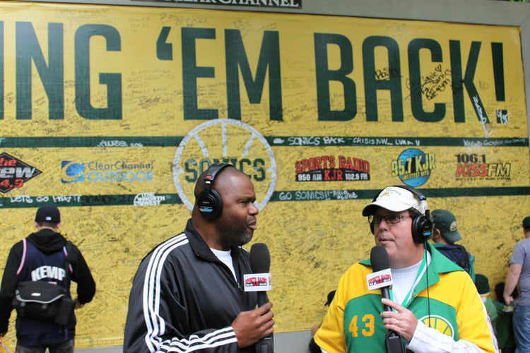 Bring ‘Em Back! We were at the Sonics Rally today at Occidental...