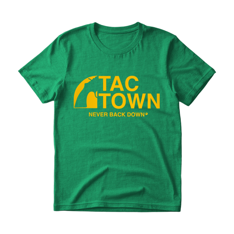 Tac Town Never Back Down T-Shirt - 100% Cotton