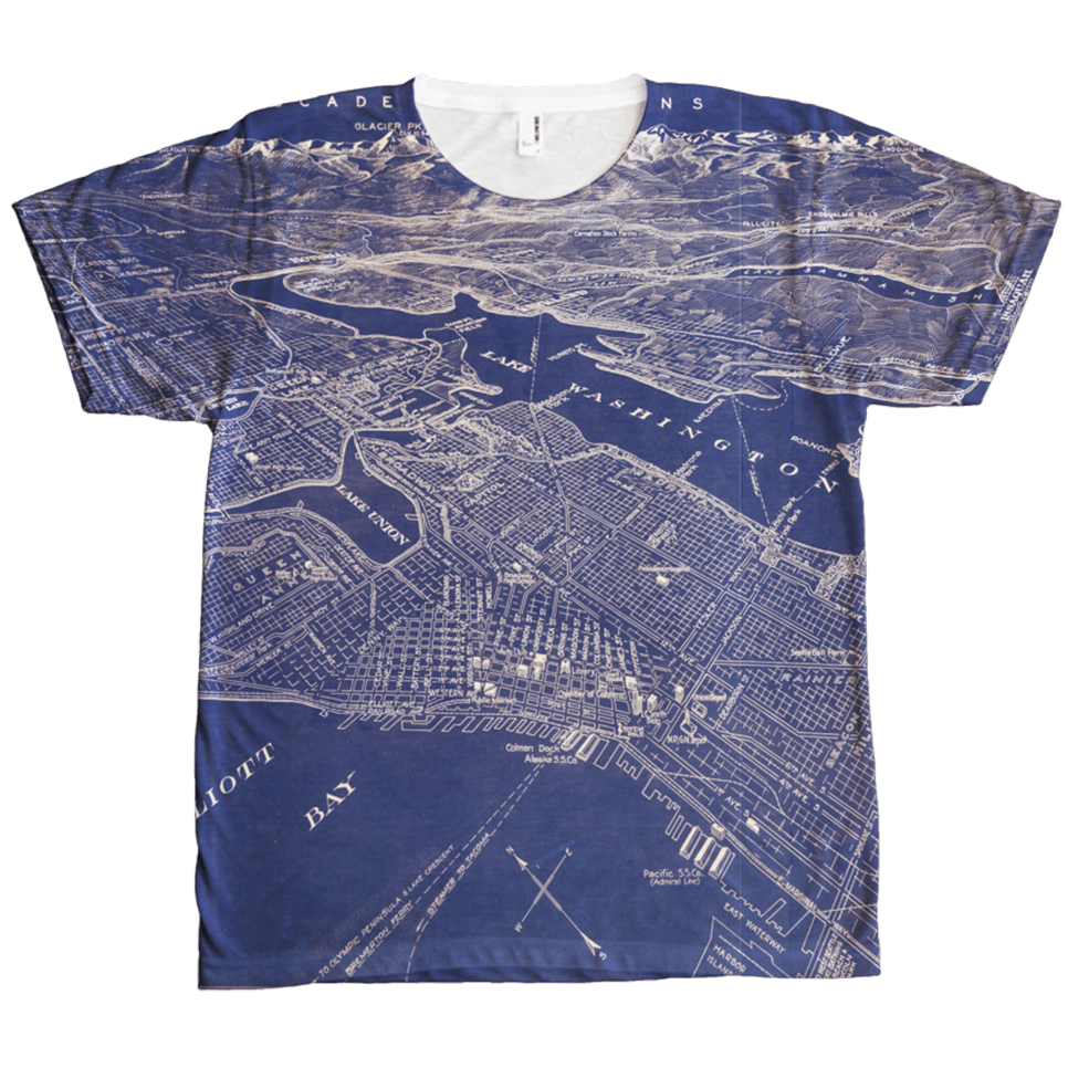 Seattle Area Map T-Shirt (Men's) - The North West Clothing