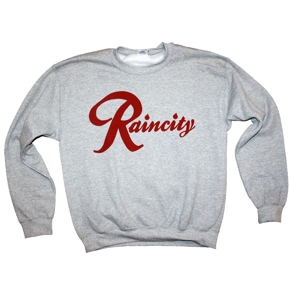 Raincity Crewneck (Men's) Concrete/Red - The North West Clothing