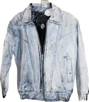 Wolfdelux White Painted Leather Jacket, Youth Large