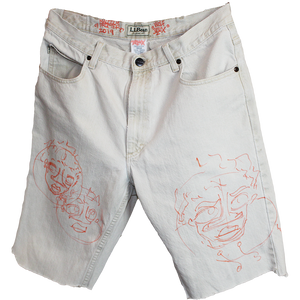 Wolfdelux White Jean-Shorts, size men's 34 x 29 (US)